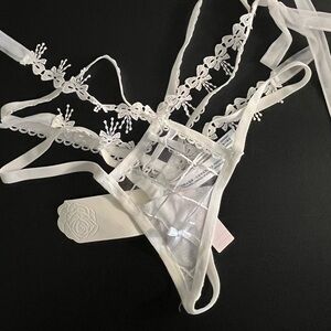 Elegant White Lace Lingerie panties bridal style
